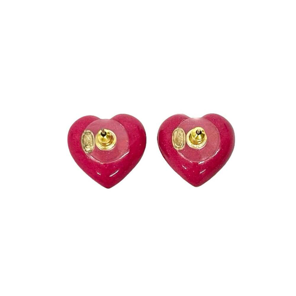 Chanel Cc Logo Heart Earrings Gold-Tone #207068C15B - Picture 4 of 5